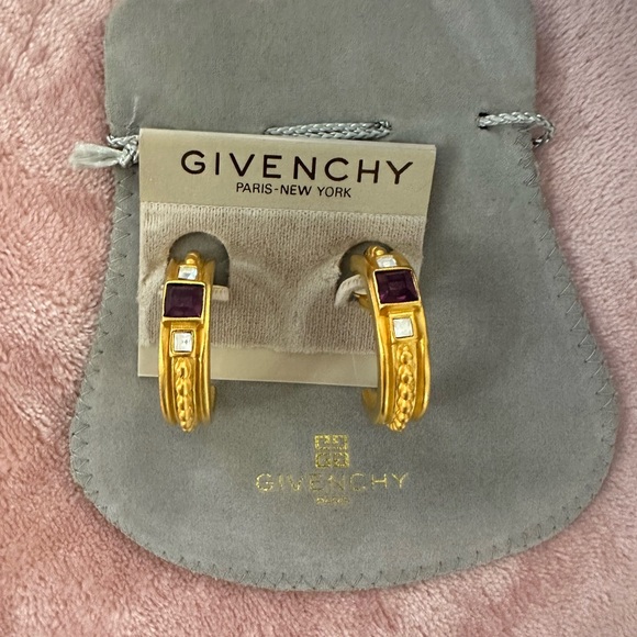 Givenchy Jewelry - Givenchy Gold Earrings with Purple Accents